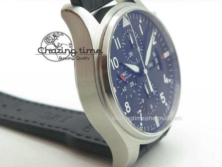MIROTIME 0215 Soft Pilot Chrono 3777 43mm ZF 1:1 Best Edition Black Dial On Black Leather Strap A 7360
